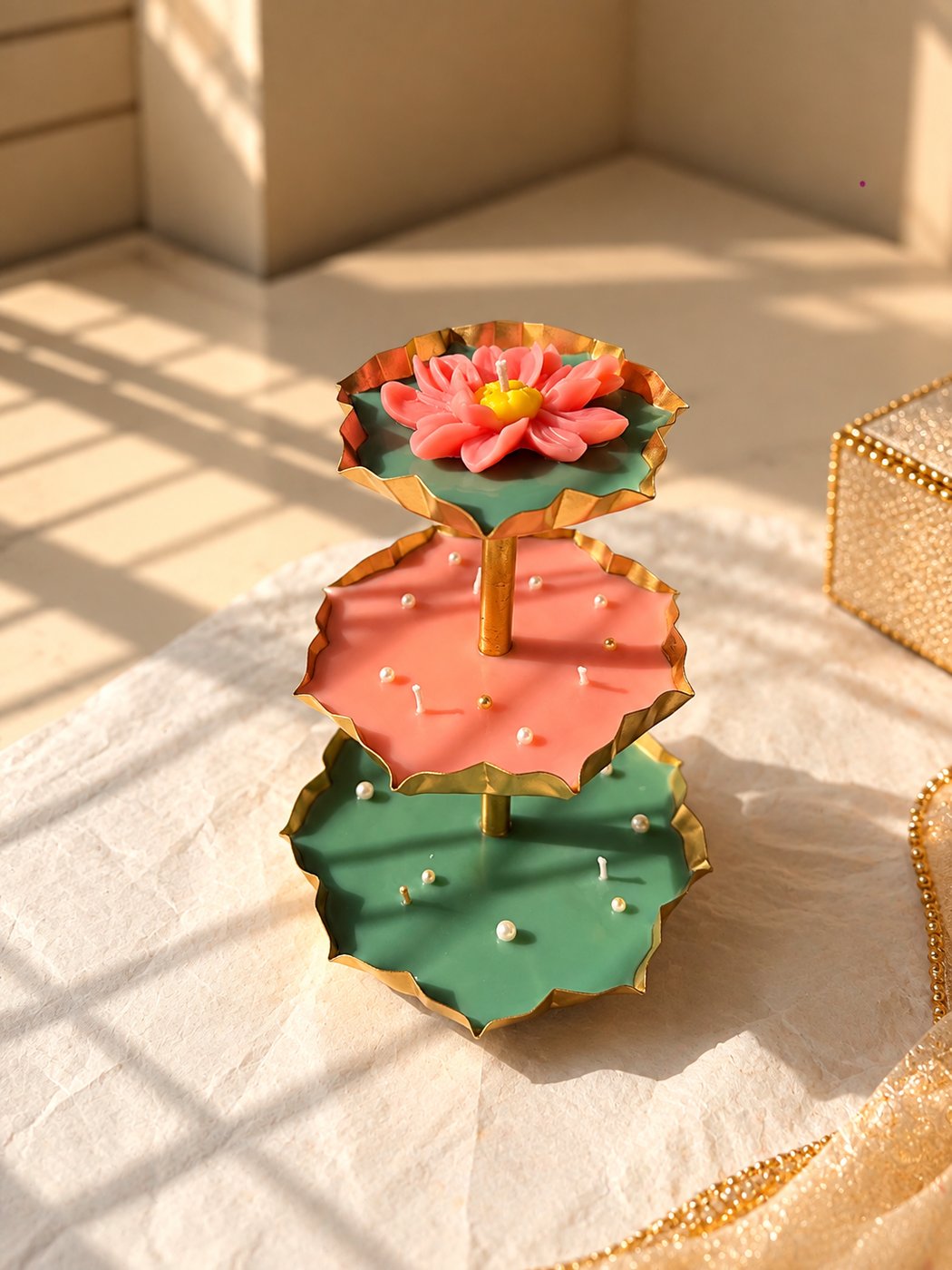 Pink Lotus Urli Stand — photo 1